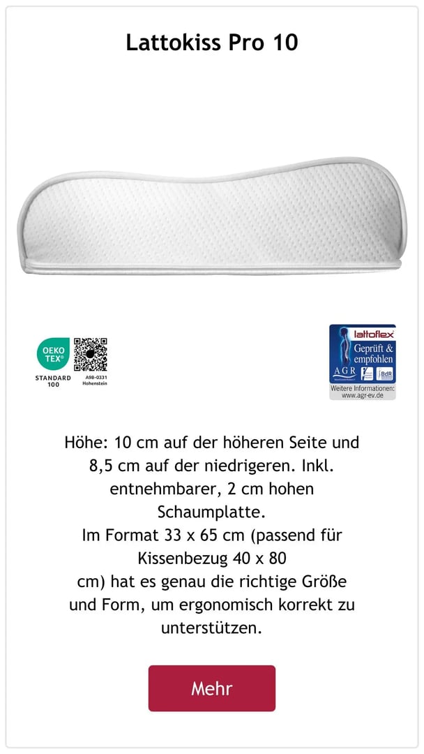 Lattoflex Kissen Lattokiss Pro 10.