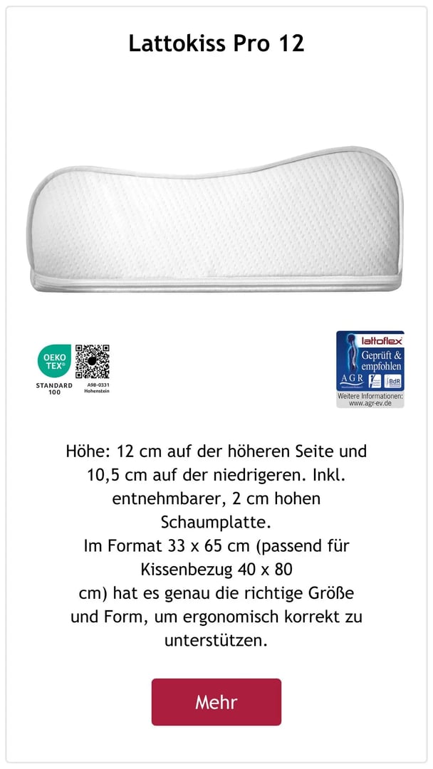 Lattoflex Kissen Lattokiss Pro 12.