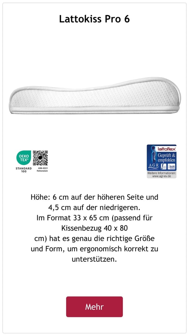 Lattoflex Kissen Lattokiss Pro 6.
