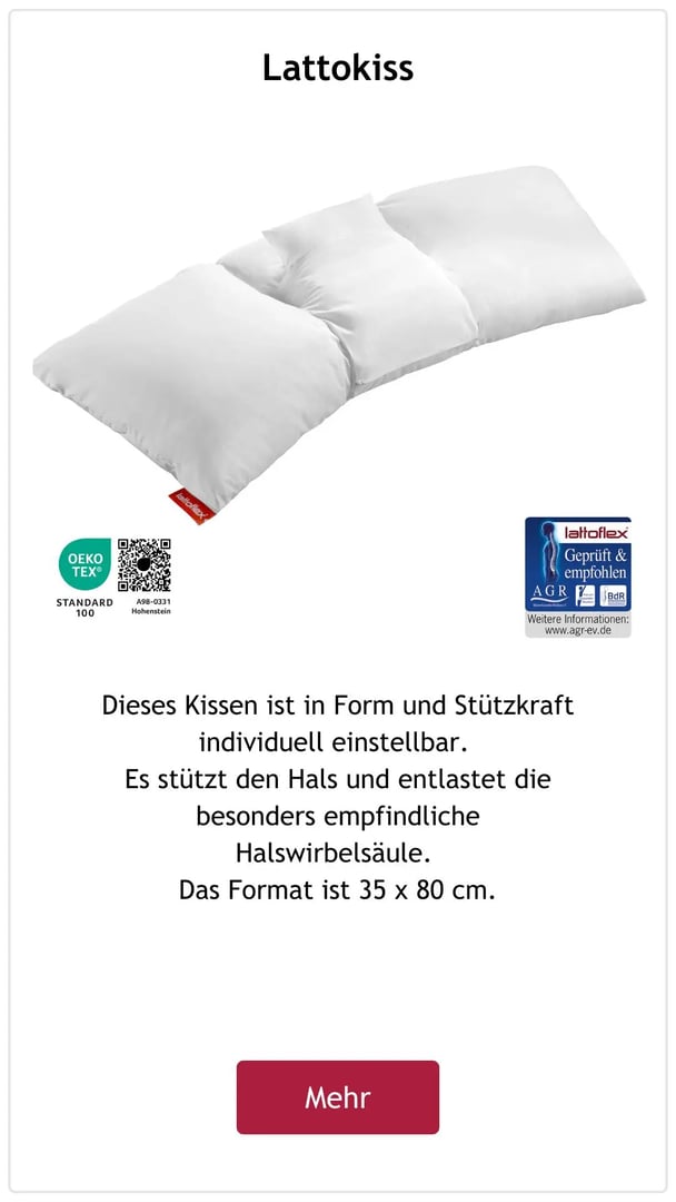 Lattoflex Kissen Lattokiss.