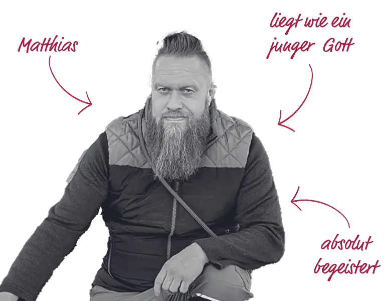 Tetsimonial Matthias, der absolut begeistert von Lattoflex ist und liegt, wie ein junger Gott.